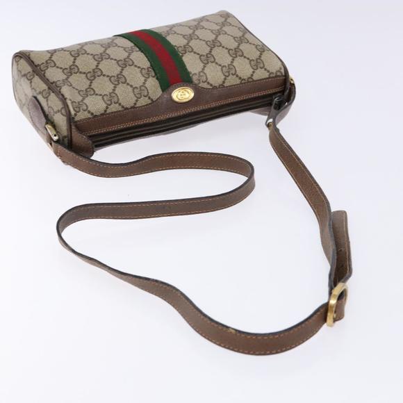 GUCCI GG Supreme Web Sherry Line Bag PVC Beige Gold 89 02 018 Auth BA4016 - Picture 7 of 16